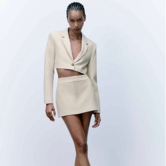 NWT Zara cropped blazer and skirt skort set - Picture 1 of 4